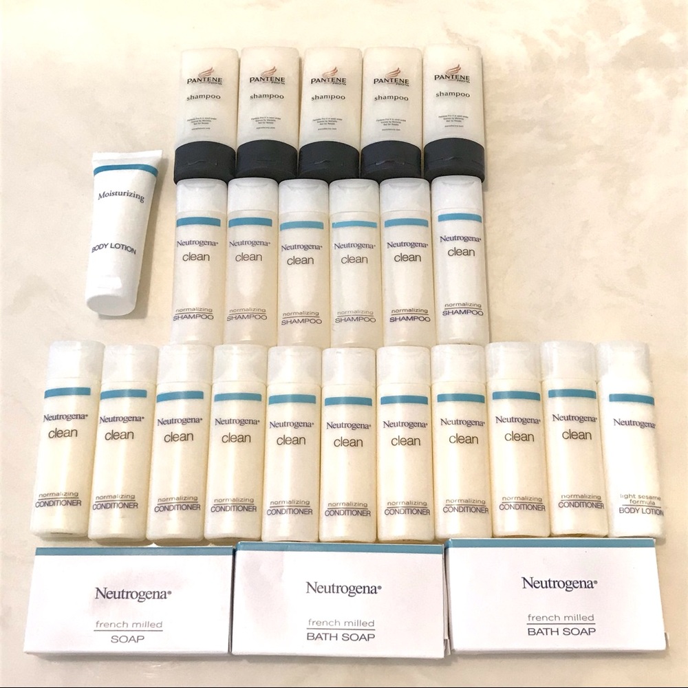 ⭐️Neutrogena Pantene Shampoo Conditioner Lotion Travel Size Sample Lot 26pcs NEW
